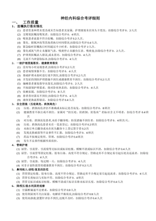 神经内科细化的质量评分标准