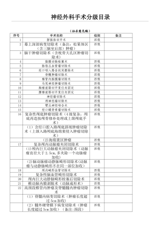 神经外科手术分级