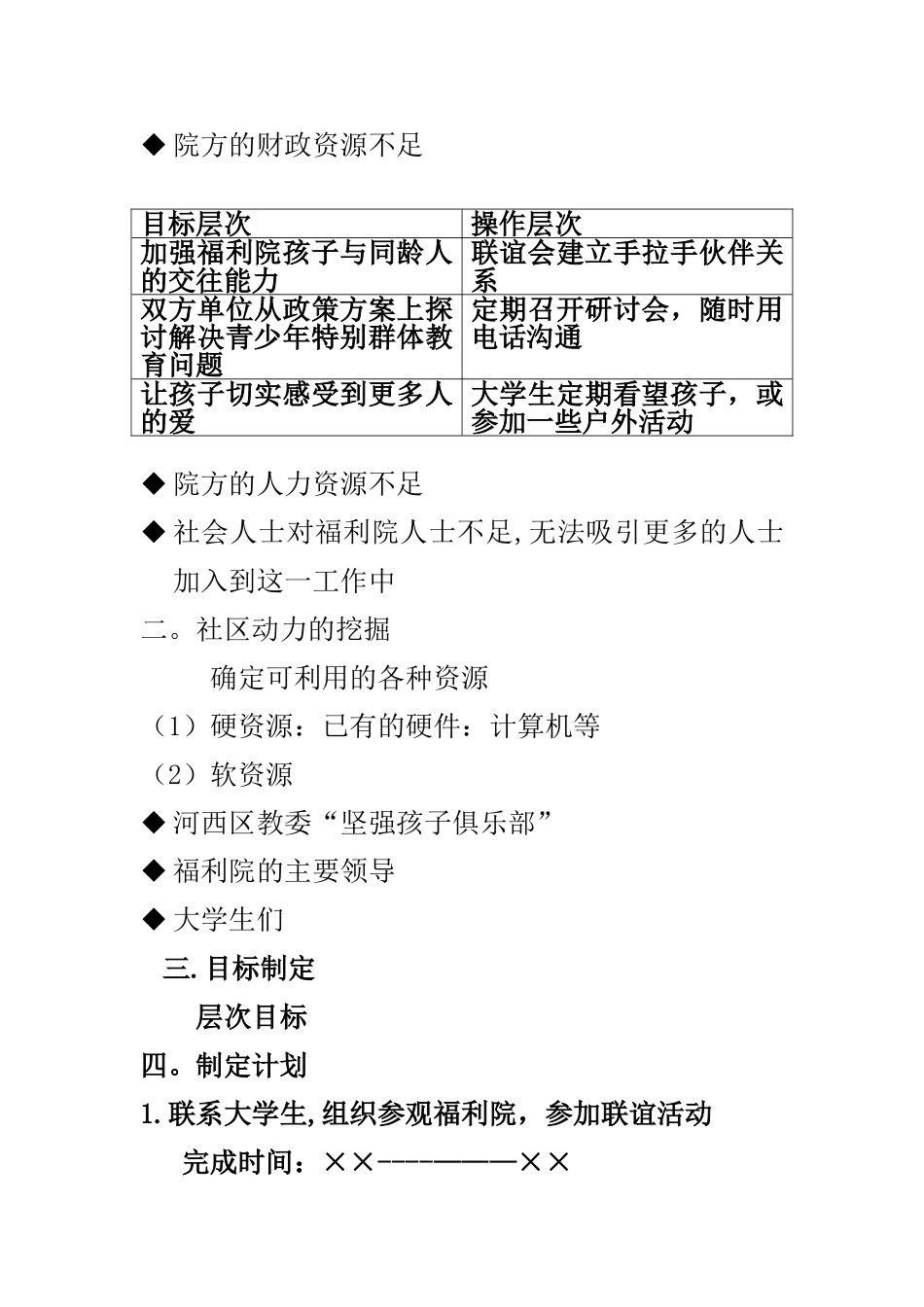 福利院--共享阳光工作计划书_第2页