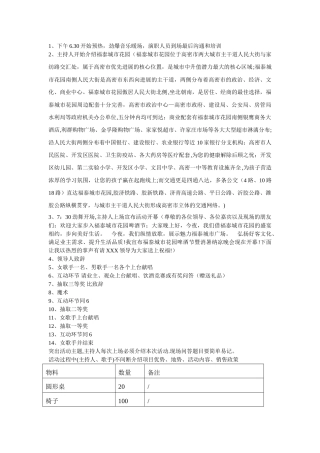 福泰城市花园啤酒节流程及串词物料
