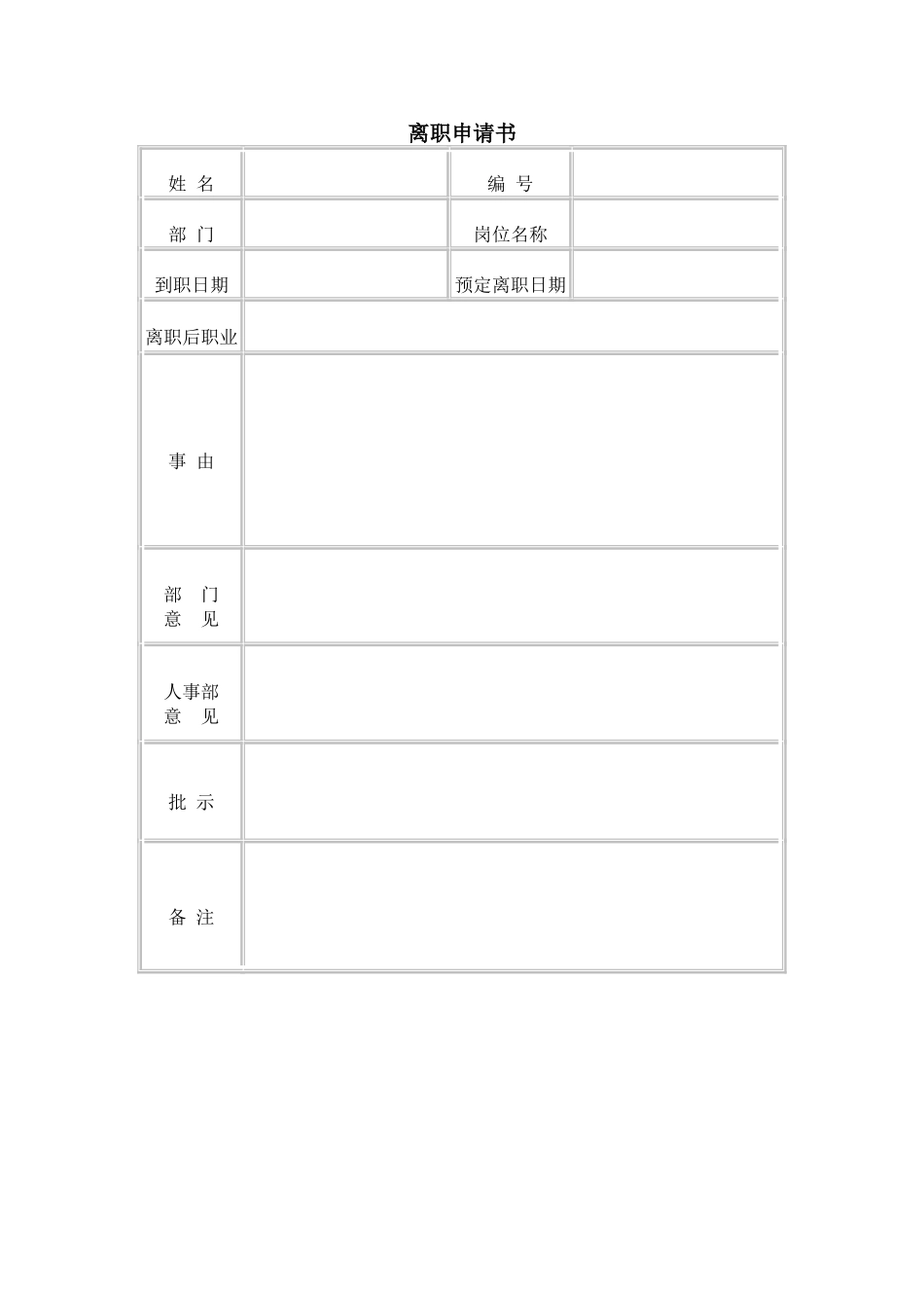 离职申请书表格_第1页