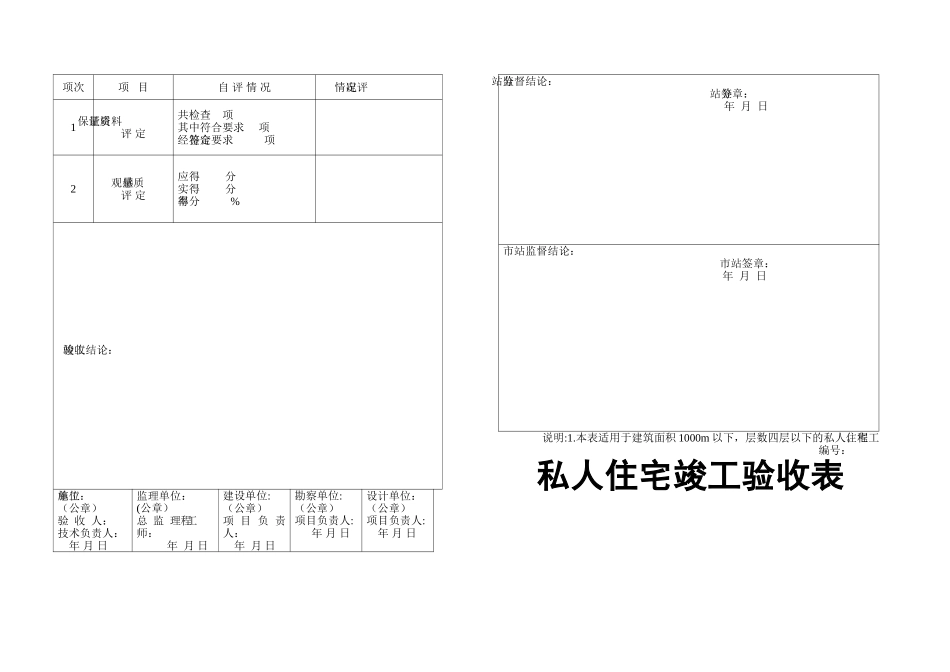私人住宅竣工验收表_第3页