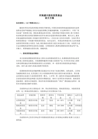 私募股权设立方案