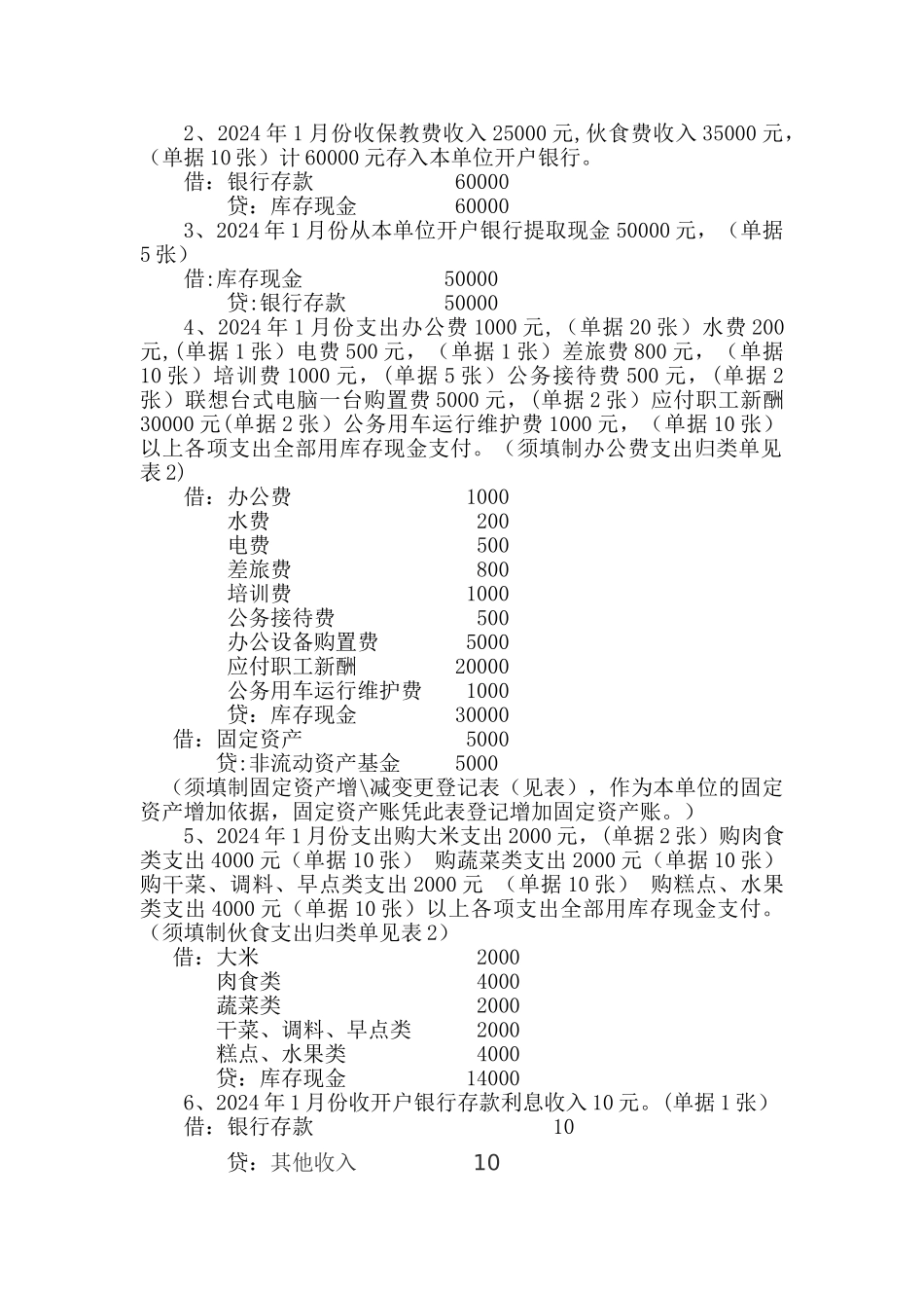 私立幼儿园基本会计科目设置及经济业务举例_第2页