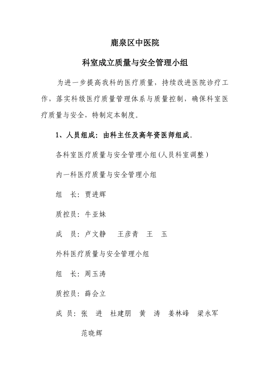 科内医疗质量管理体系_第1页