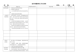 科室医疗质量控制工作记录表