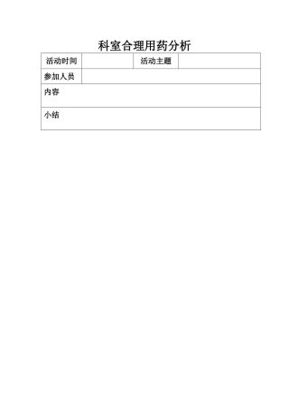 科室合理用药分析表