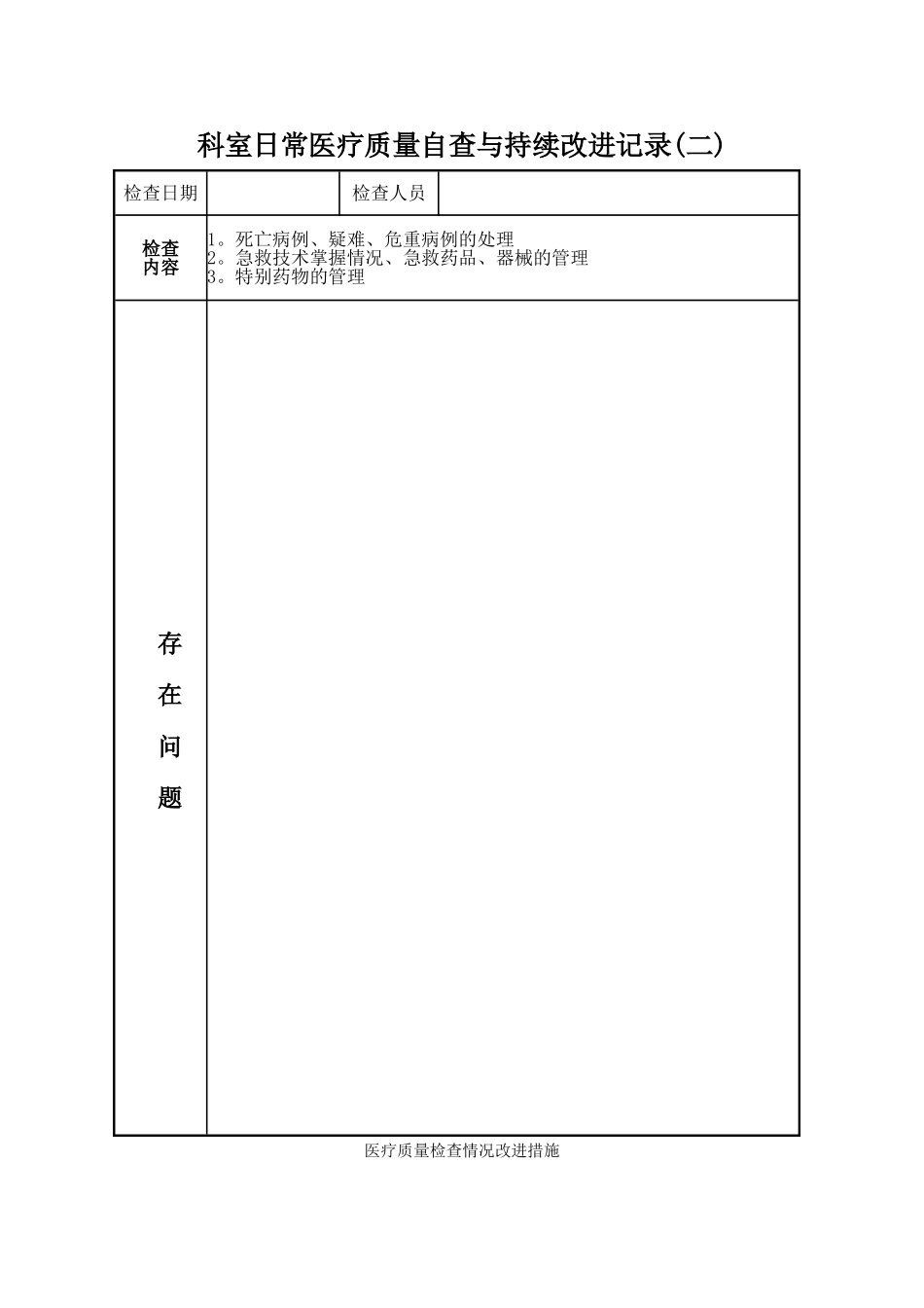 科室日常医疗质量自查与持续改进记录_第3页