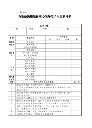 科级干部考核表