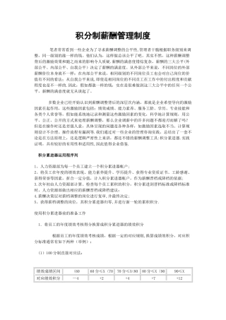 积分制薪酬管理