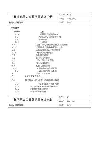 移动式压力容器充装质量保证手册