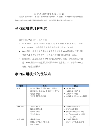 移动终端应用安全设计方案