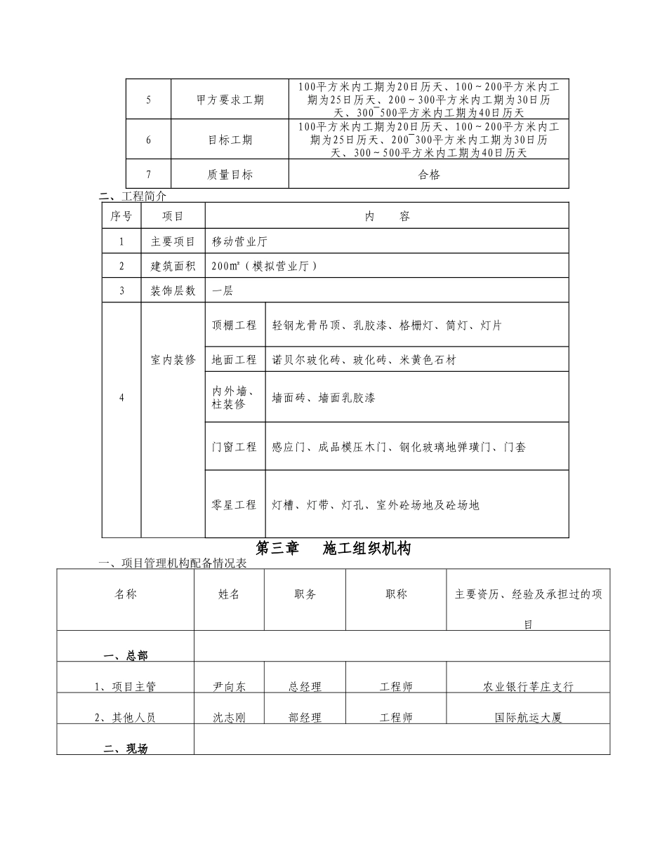 移动营业厅装修工程施工组织设计方案_第2页
