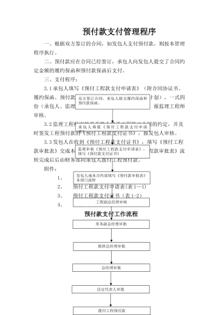 程序1--预付款支付程序及申请表