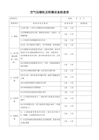 空压机检查表