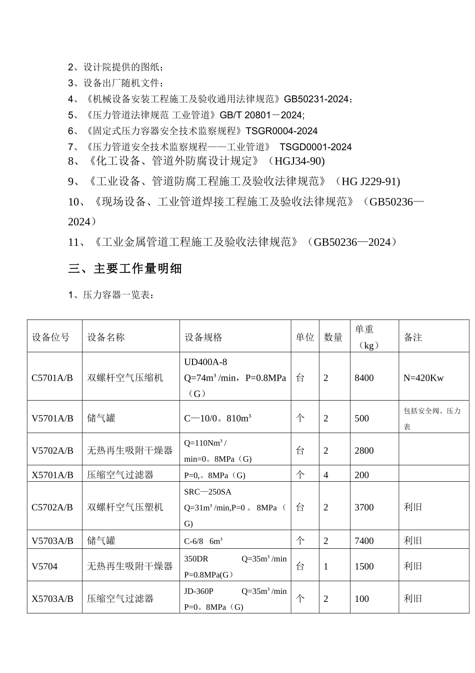 空压站系统管道及设备安装工程施工方案_第3页