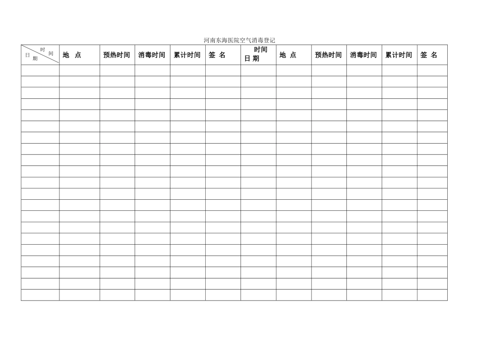 空气消毒登记表_第1页
