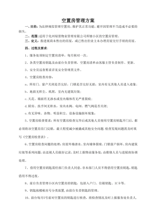 空置房管理方案