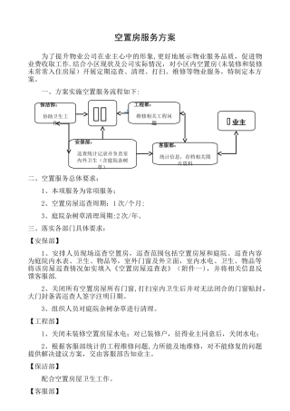空置房服务方案