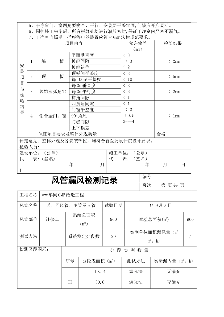 空调净化工程竣工验收单及附件_第3页