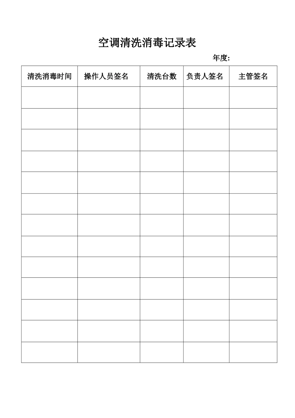 空调清洗消毒记录表_第1页