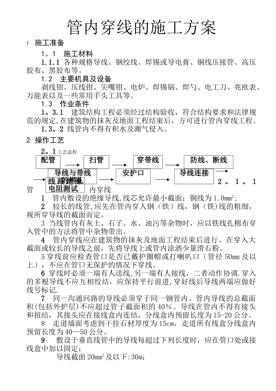 穿线施工方案_第1页