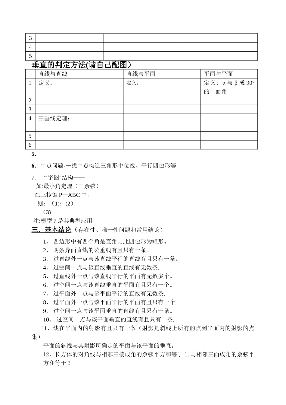 立体几何初步总结_第3页
