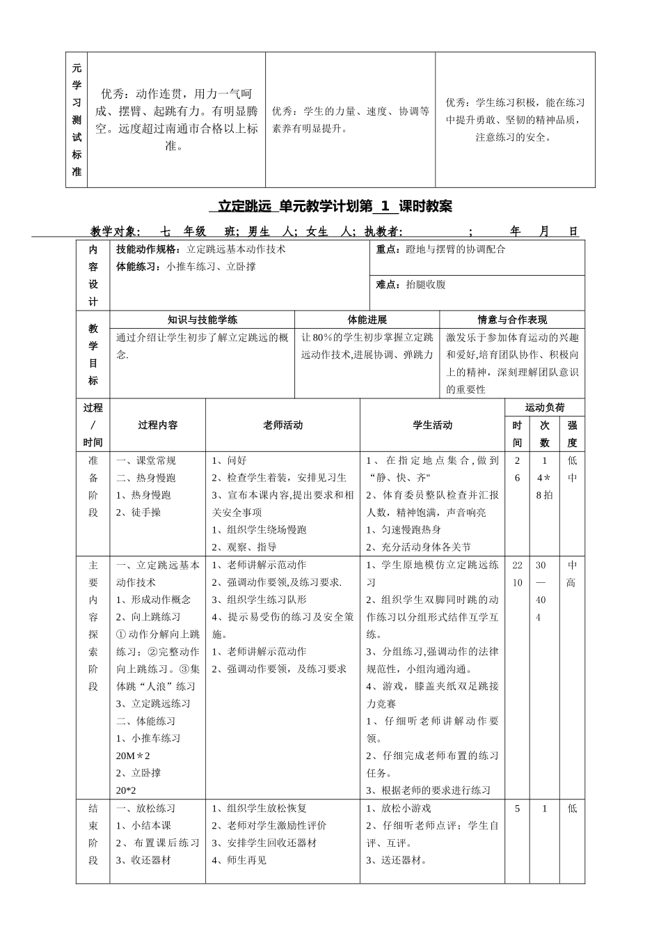 立定跳远课时教学计划_第3页