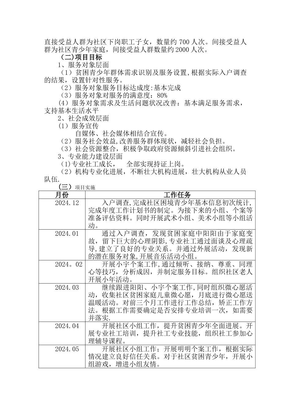 童成长——困境青少年增能项目年度工作计划书_第2页