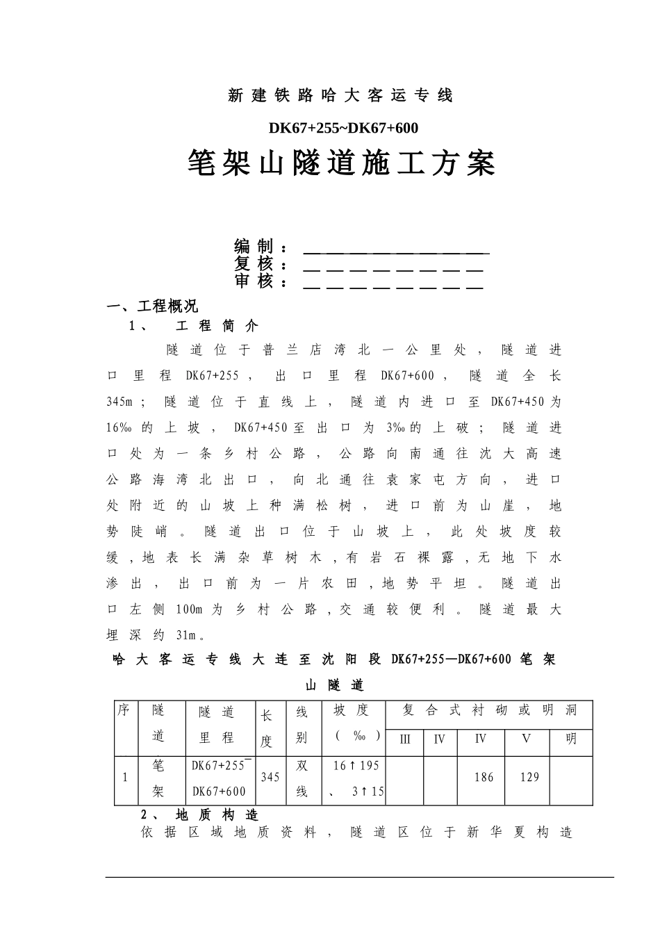 笔架山施工方案_第1页