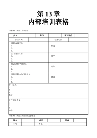 第13章-内部培训表格