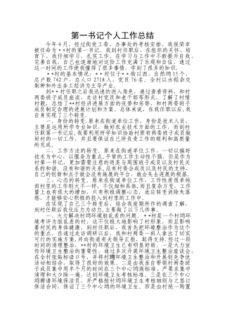第一书记个人工作总结