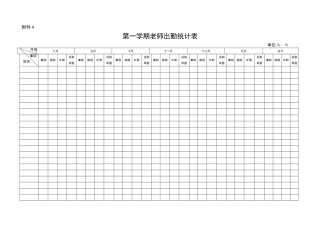 第一学期教师出勤统计表
