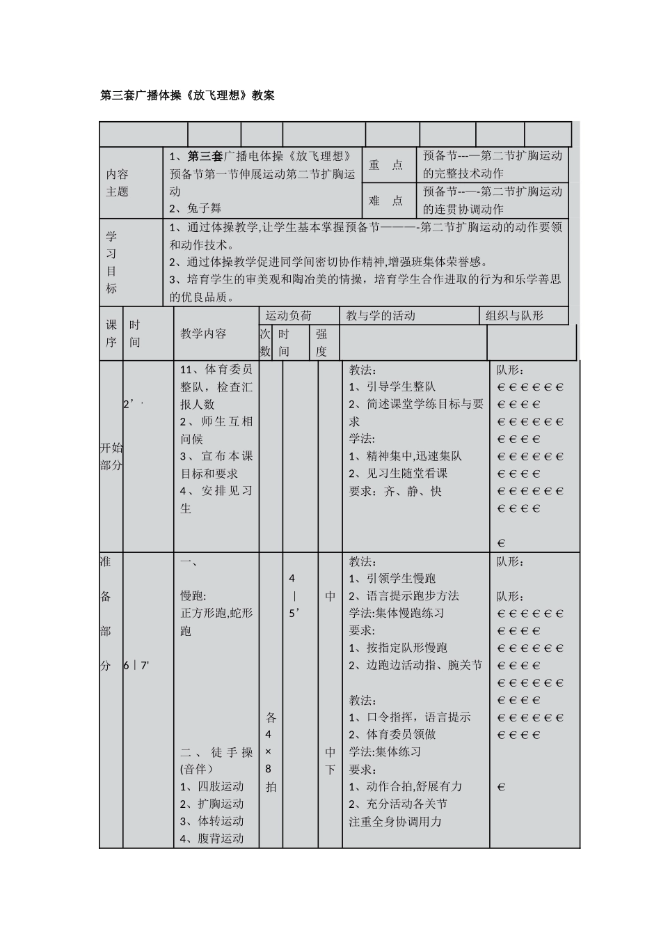 第三套高中广播体操《放飞理想》全套教案_第1页