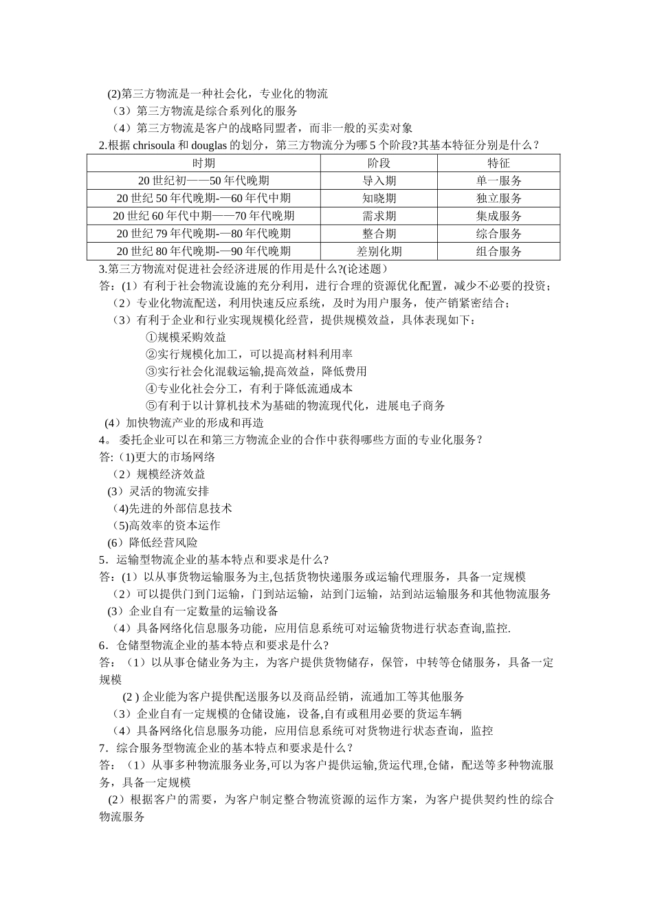 第三方物流复习资料_第2页