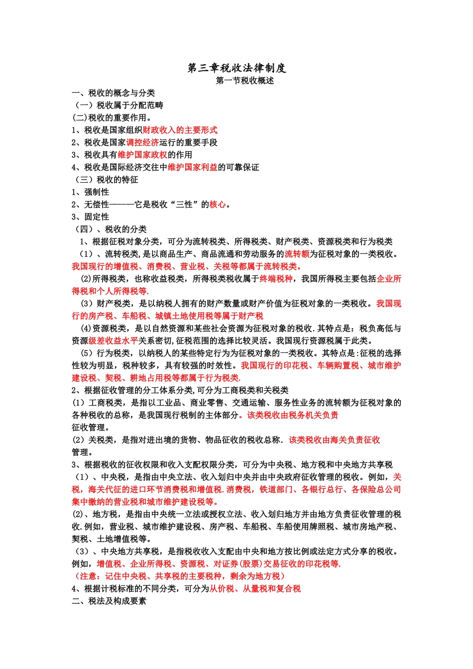 第三章税收法律制度复习要点_第1页