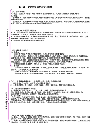 第二单元-文化的传承与创新知识结构表