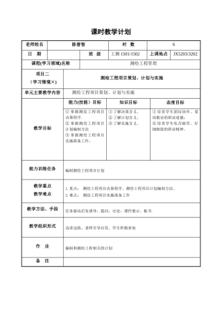 第二单元-测绘工程项目策划、计划与实施