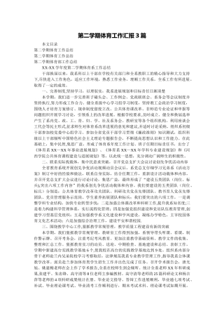 第二学期体育工作汇报3篇