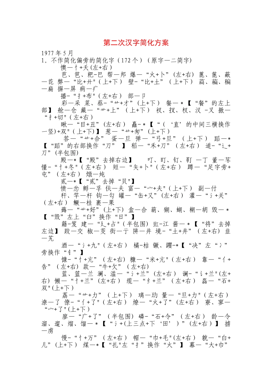 第二次汉字简化方案_第1页