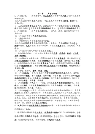 第二章声音与环境知识点总结