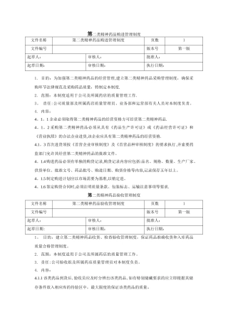第二类精神药品经营管理制度