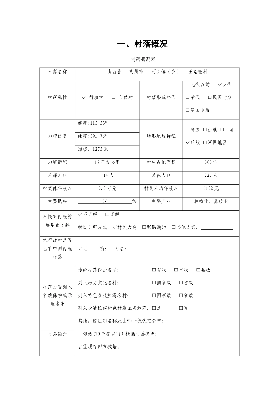 第五批传统村落调查推荐表--王皓疃村_第2页