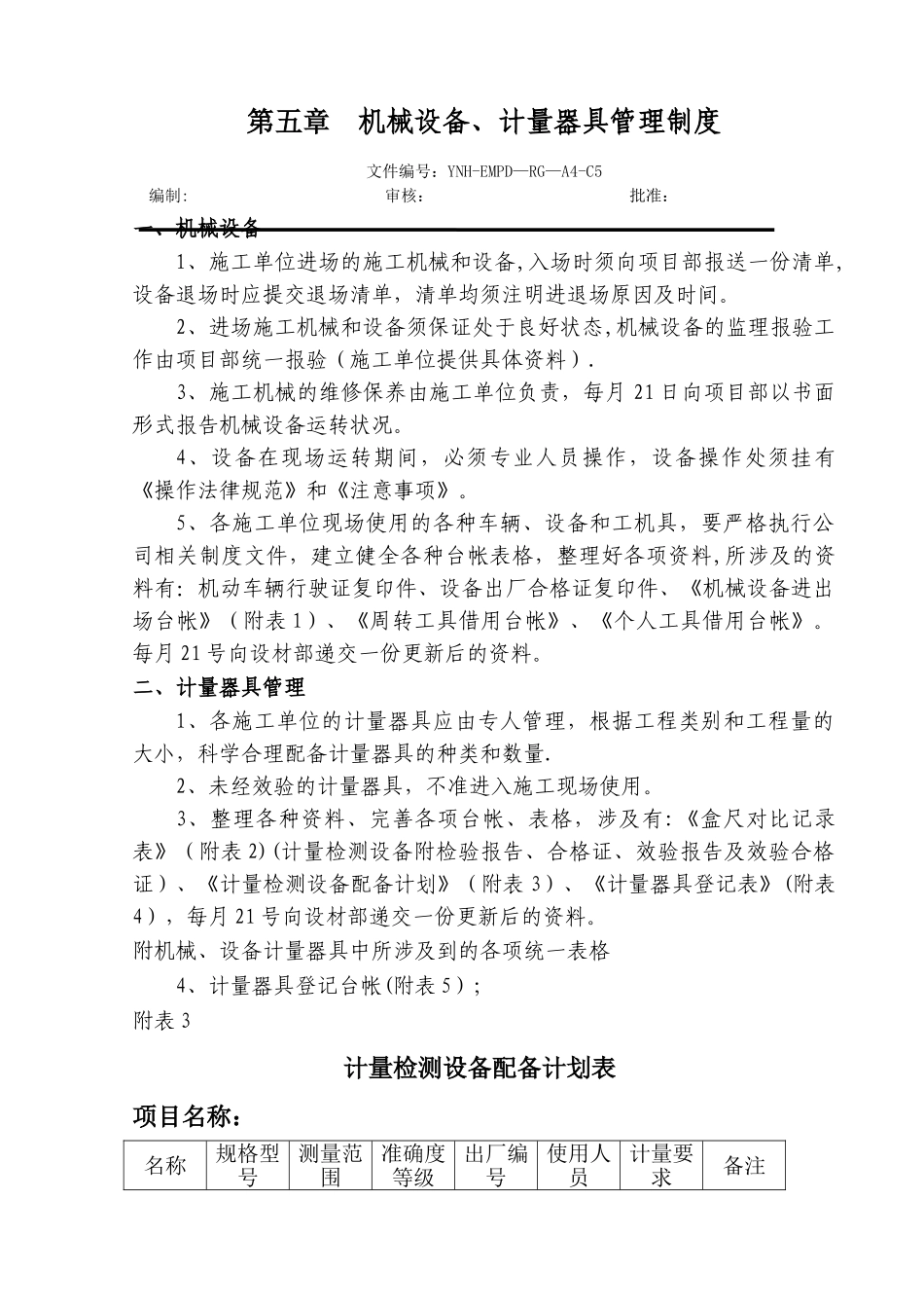 第五章--机械设备、计量器具管理制度_第1页
