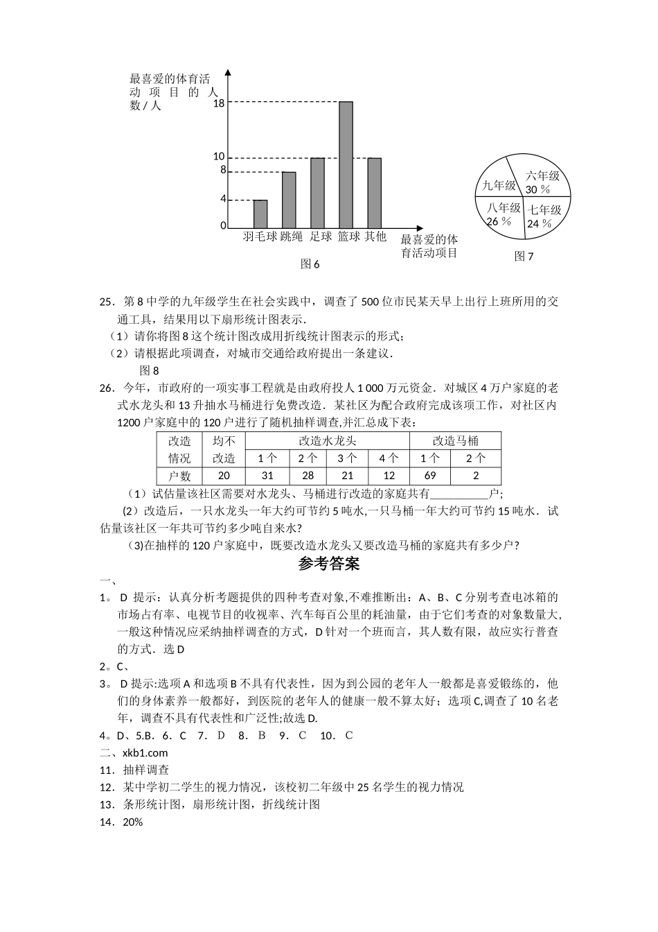 第十章数据的收集、整理与描述能力测试题及答案_第3页