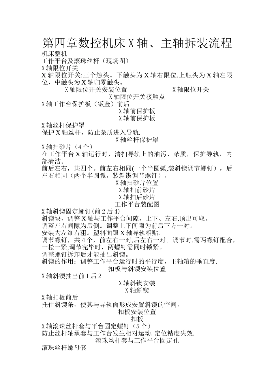 第四章--数控机床X轴、主轴拆装流程_第1页