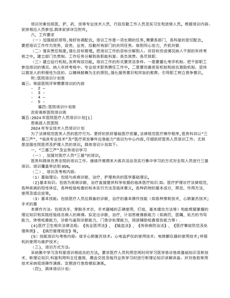 等级医院培训计划_第2页