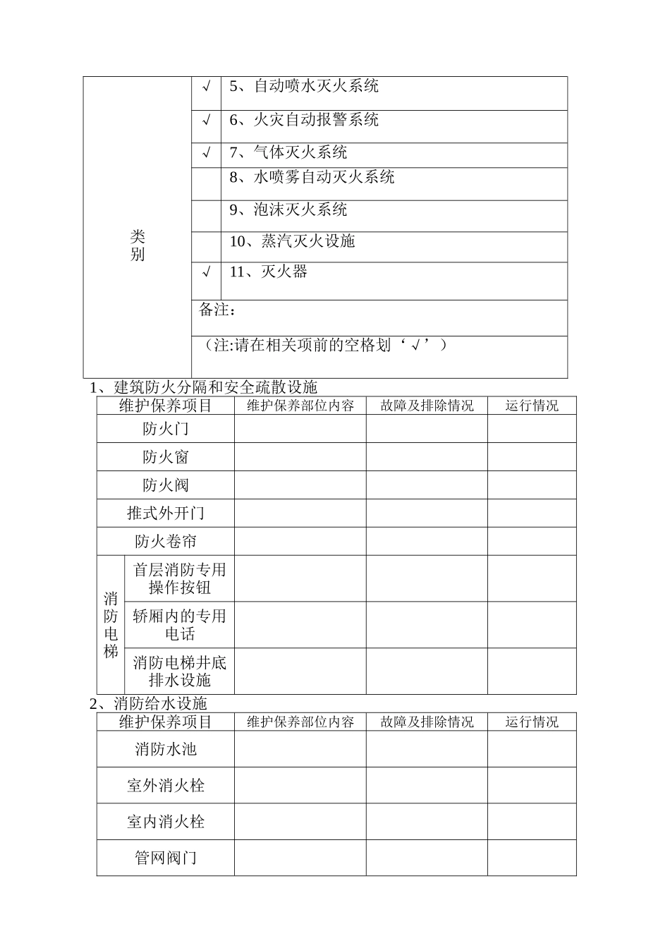 筑消防设施维修保养报告书范本_第2页