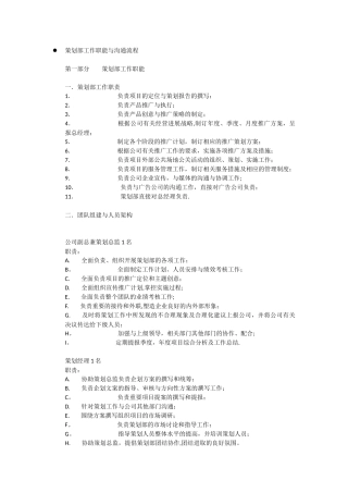策划部组建方案