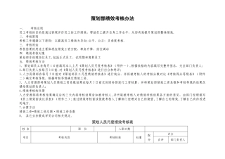 策划部绩效考核方法